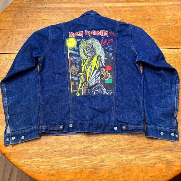 Iron Maiden Jacket Vintage 1980s Hand Painted - rare *one of a kind - Picture 1 of 8
